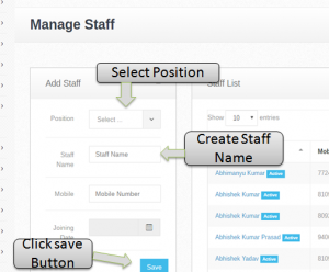 add manage staff