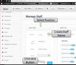 add manage staff