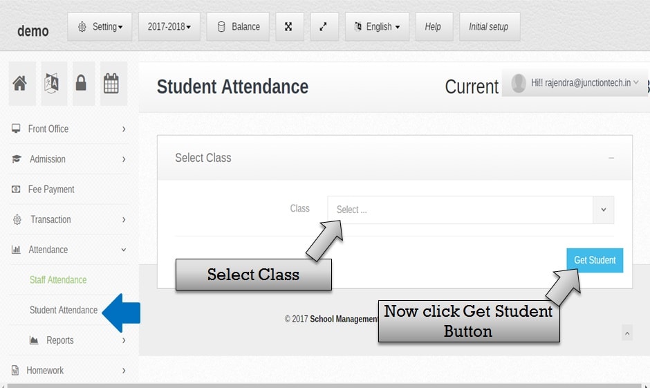 attendance management software stduent_class