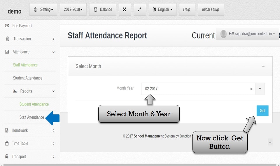 attendance management software staff attendance report