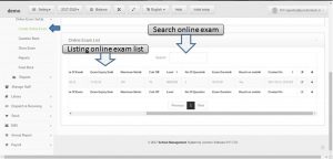 online exam list