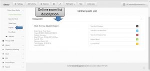 online exam list