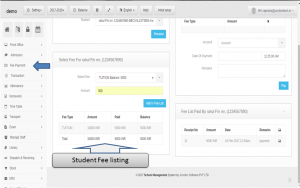 student fee list
