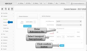 Admissions Management Software set fee structure