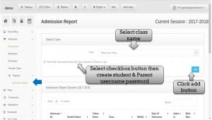 Admissions Management Software admission report