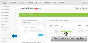 library management software issue book list