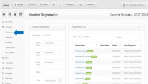 Admission management software registration