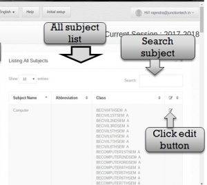 time table add subject