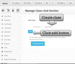 manage class and section