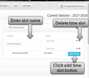 time table slot setup