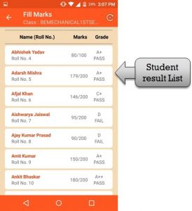 student result